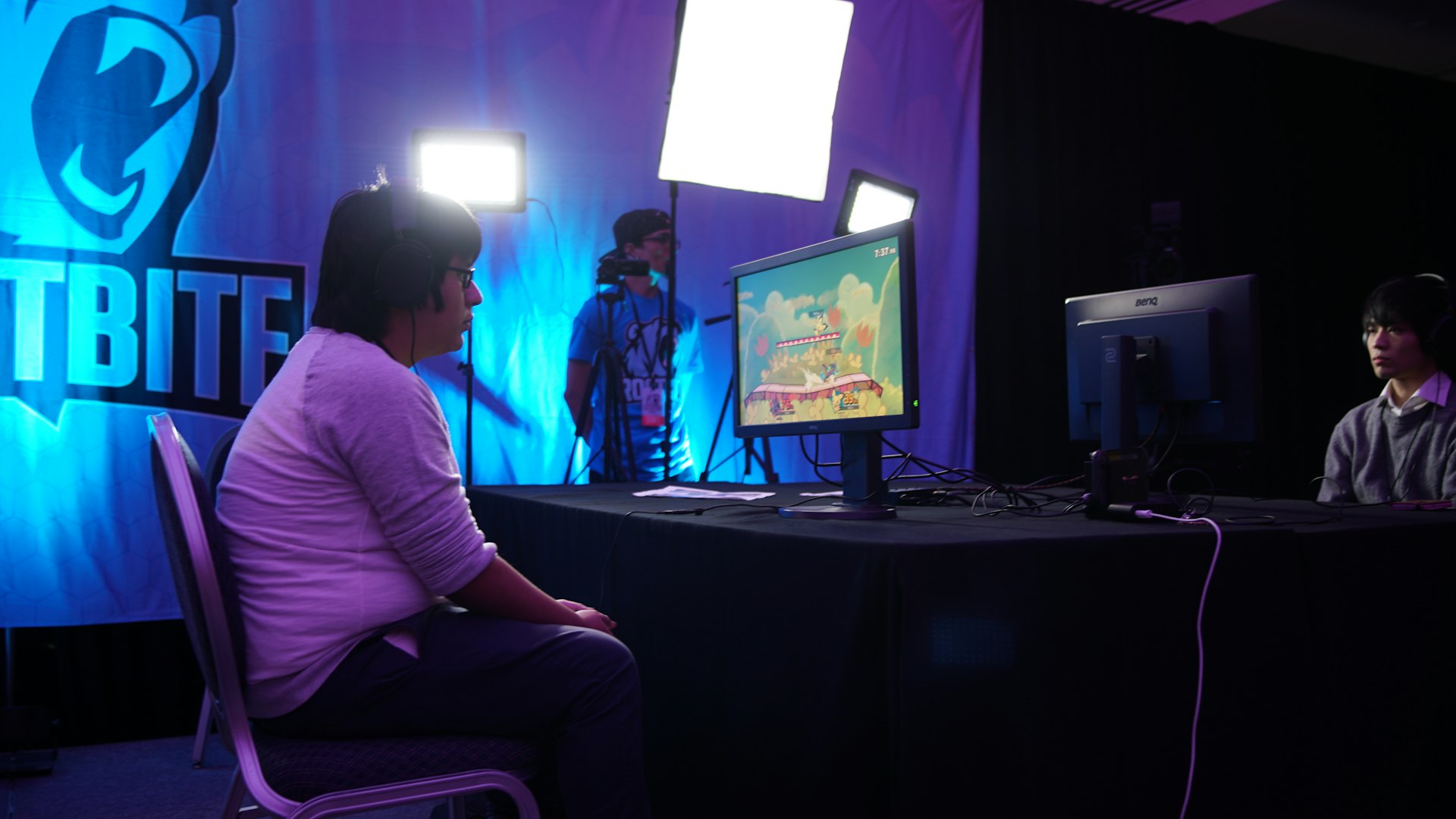 Gameplay from a WarriorRuneRealm action-RPG shown on a laptop